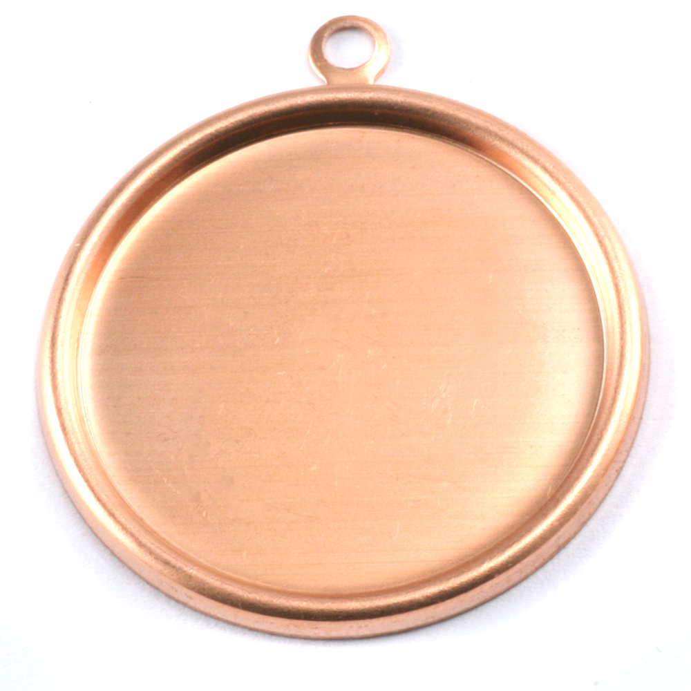 Metal Stamping Blanks Copper 1 1/2" (38mm) Pressed Circle w/Raised Edge